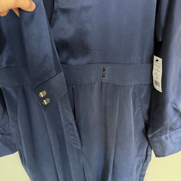 Equipment Femme Jumpsuit Carlens in Medieval Blue 100% Silk Size 10 - Picture 7 of 10